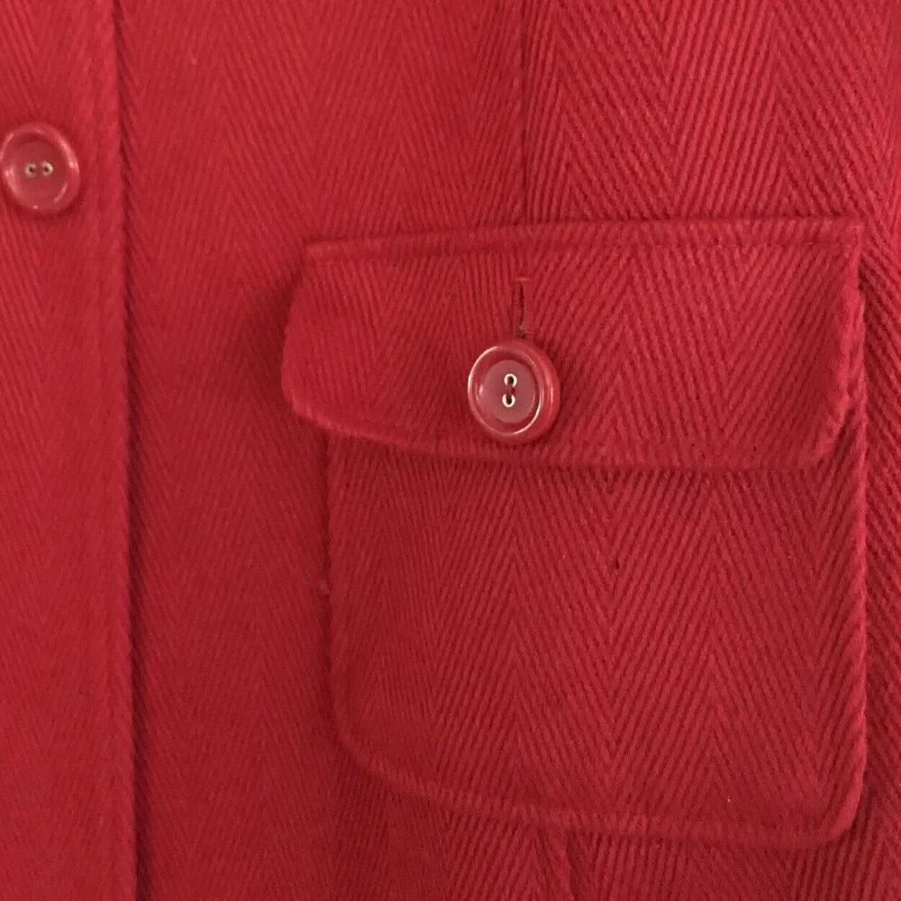 Cherokee Coquette Car Coat Womens Sz M VTG Red Fitted Babydoll Retro Rockabilly